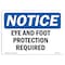 Signmission OSHA Notice Sign, Eye And Foot Protection Required, 10in X 7in Decal, 10" W, 7" H, Landscape OS-NS-D-710-L-12307 - alternate 1